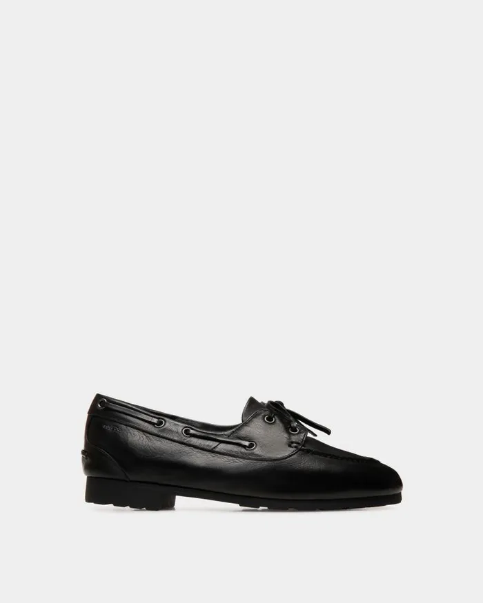 Women Bally Flats and Moccasins Plume Mocassin In Black Leather Black