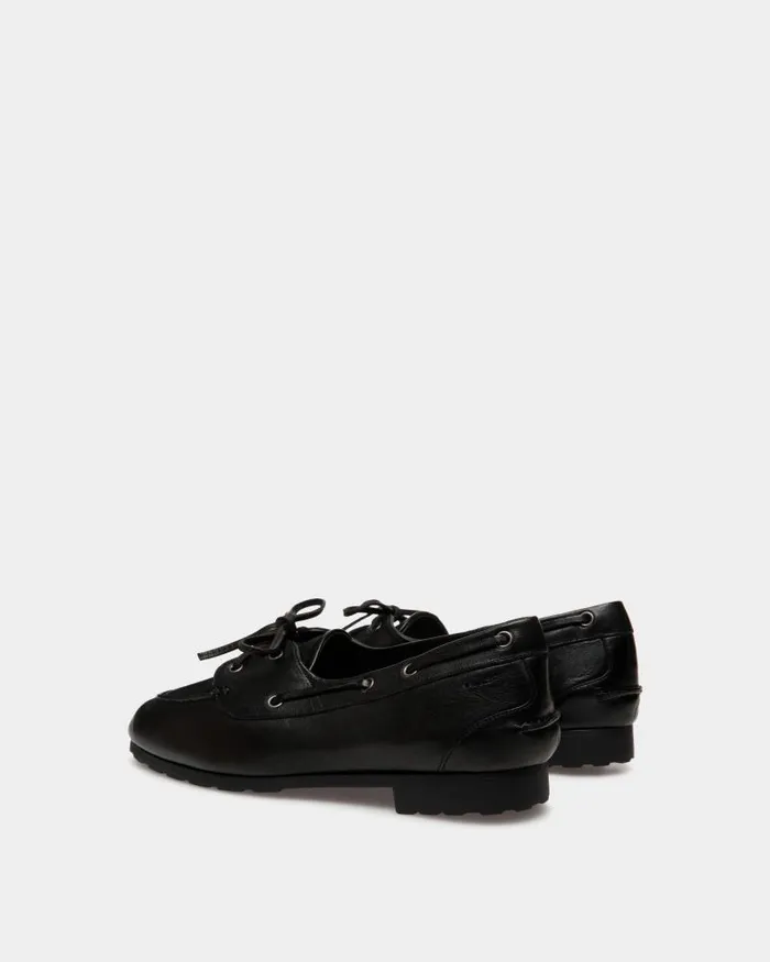 Women Bally Flats and Moccasins Plume Mocassin In Black Leather Black Women Bally Flats and Moccasins Plume Mocassin In Black Leather Black