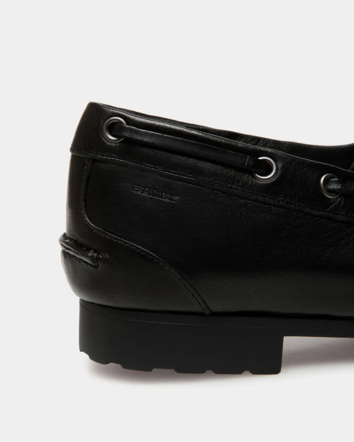 Women Bally Flats and Moccasins Plume Mocassin In Black Leather Black Women Bally Flats and Moccasins Plume Mocassin In Black Leather Black