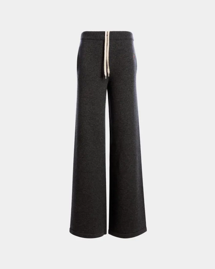 Women Bally Knitwear Knit Pants In Dark Grey Wool And Cashmere Grey