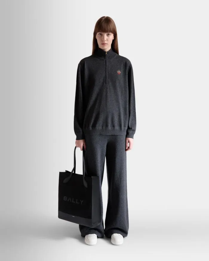 Women Bally Knitwear Knit Pants In Dark Grey Wool And Cashmere Grey Women Bally Knitwear Knit Pants In Dark Grey Wool And Cashmere Grey