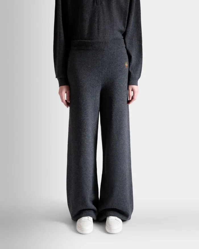 Women Bally Knitwear Knit Pants In Dark Grey Wool And Cashmere Grey Women Bally Knitwear Knit Pants In Dark Grey Wool And Cashmere Grey