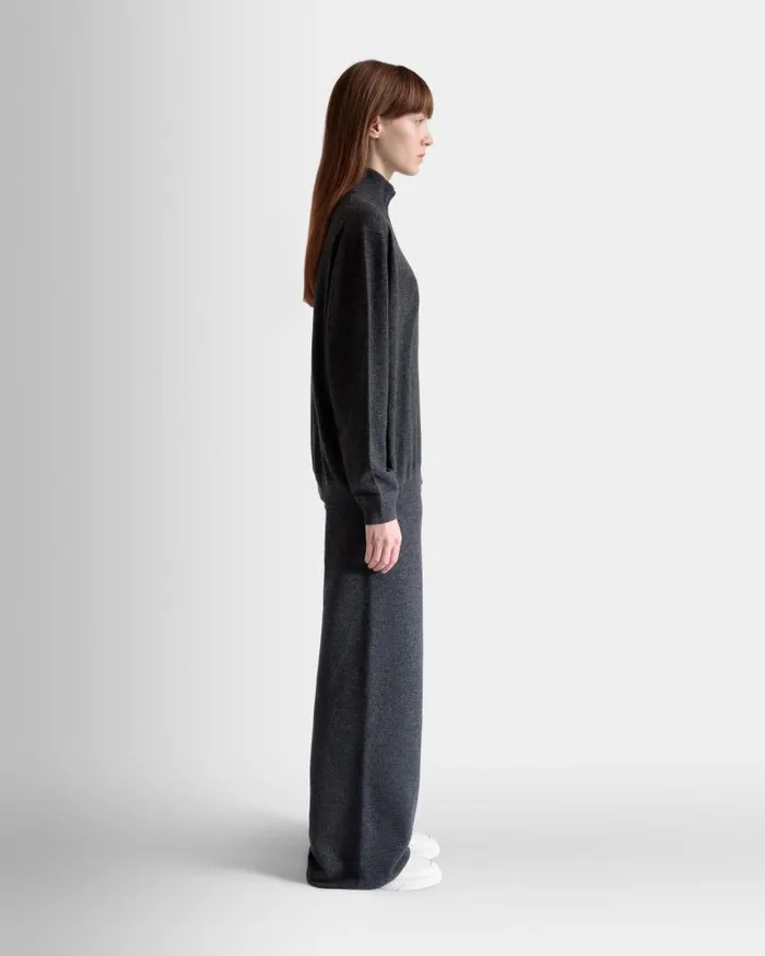 Women Bally Knitwear Knit Pants In Dark Grey Wool And Cashmere Grey Women Bally Knitwear Knit Pants In Dark Grey Wool And Cashmere Grey