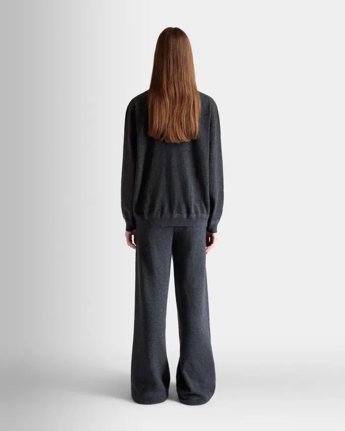 Women Bally Knitwear Knit Pants In Dark Grey Wool And Cashmere Grey Women Bally Knitwear Knit Pants In Dark Grey Wool And Cashmere Grey