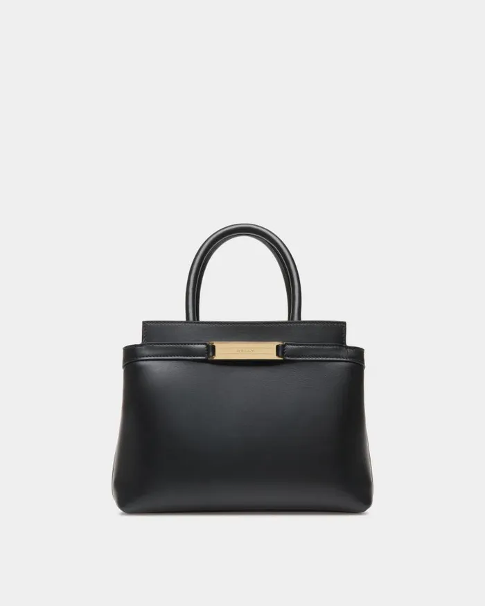 Women Bally Mini and Belt Bags Deco Small Tote Bag In Black Leather Black