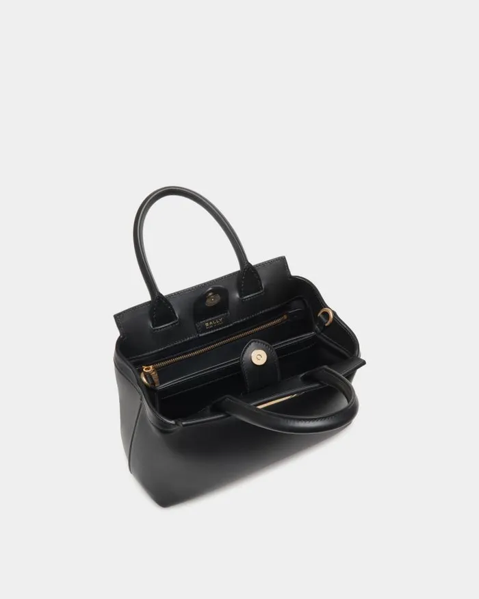 Women Bally Mini and Belt Bags Deco Small Tote Bag In Black Leather Black Women Bally Mini and Belt Bags Deco Small Tote Bag In Black Leather Black