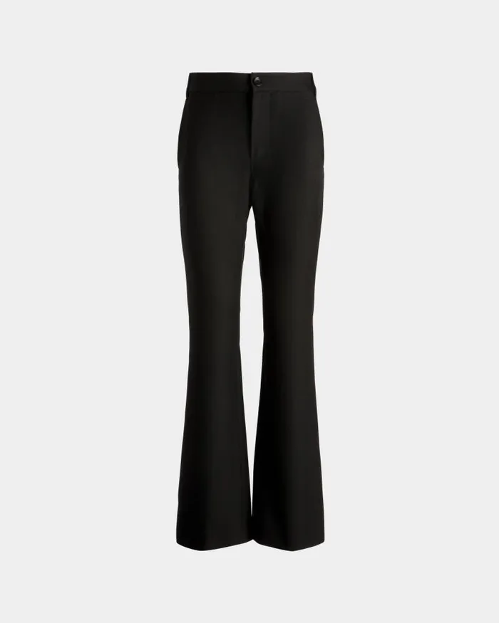 Women Bally Pants Flared Pants In Black Wool Black