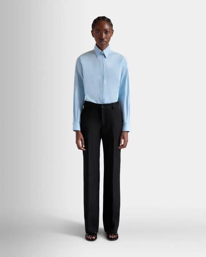 Women Bally Pants Flared Pants In Black Wool Black Women Bally Pants Flared Pants In Black Wool Black