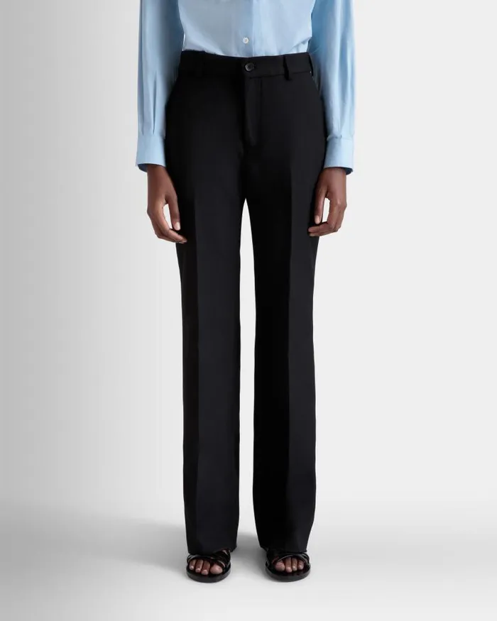 Women Bally Pants Flared Pants In Black Wool Black Women Bally Pants Flared Pants In Black Wool Black