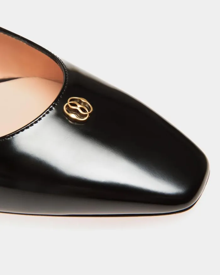 Women Bally Pumps Sylt Slingback Pump In Black Leather Black Women Bally Pumps Sylt Slingback Pump In Black Leather Black