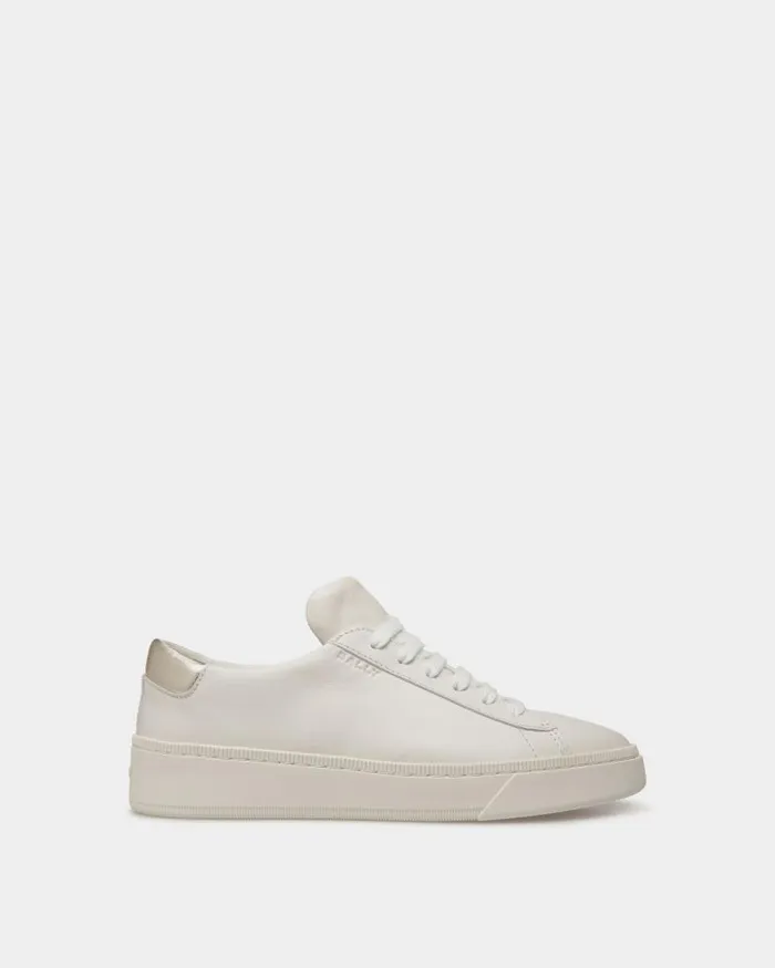 Women Bally Sneakers Raise Sneaker In White And Gold Leather White
