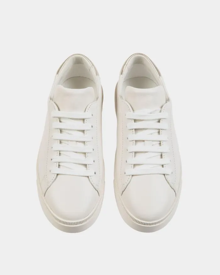 Women Bally Sneakers Raise Sneaker In White And Gold Leather White