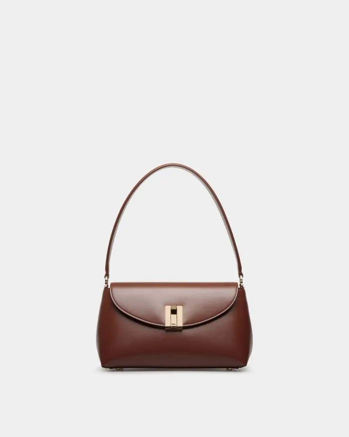 Women Bally Top Handle Bags Ollam Small Top Handle Bag In Brown Leather Brown