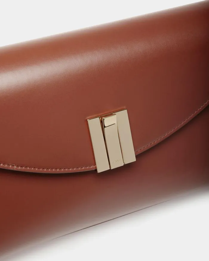 Women Bally Top Handle Bags Ollam Small Top Handle Bag In Brown Leather Brown