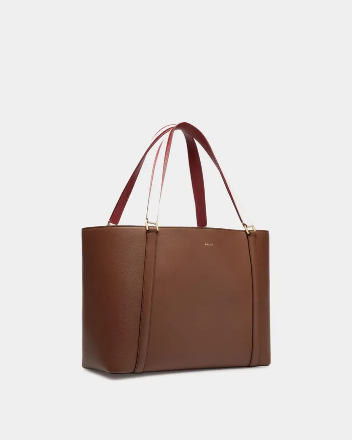 Women Bally Tote Bags Code Tote Bag In Brown Leather Brown Women Bally Tote Bags Code Tote Bag In Brown Leather Brown