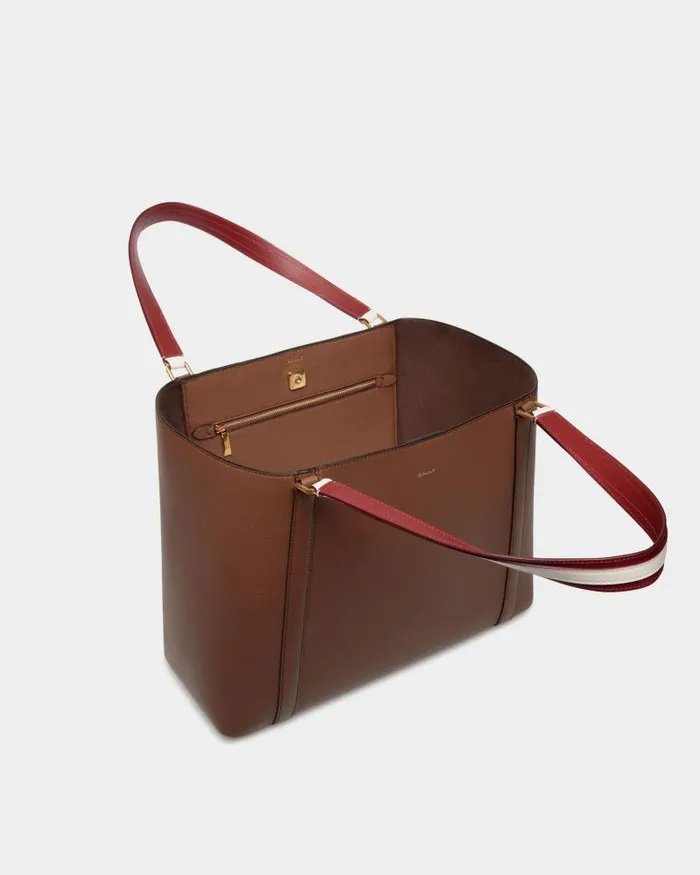 Women Bally Tote Bags Code Tote Bag In Brown Leather Brown Women Bally Tote Bags Code Tote Bag In Brown Leather Brown