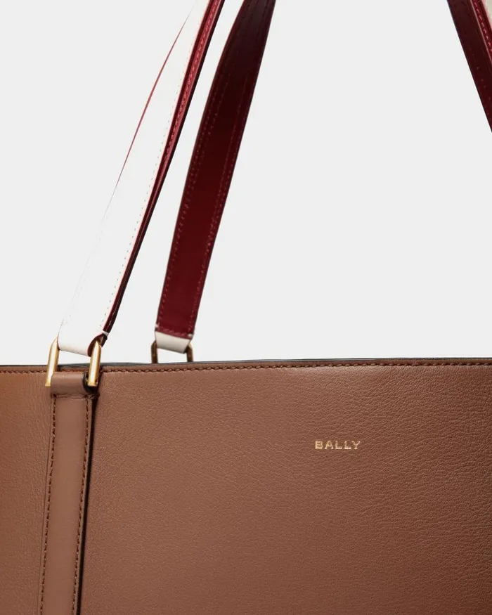 Women Bally Tote Bags Code Tote Bag In Brown Leather Brown Women Bally Tote Bags Code Tote Bag In Brown Leather Brown