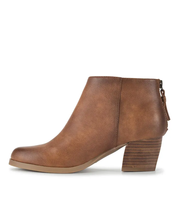 Women Baretraps Booties Lauryn Block Heel Ankle Bootie Walnut