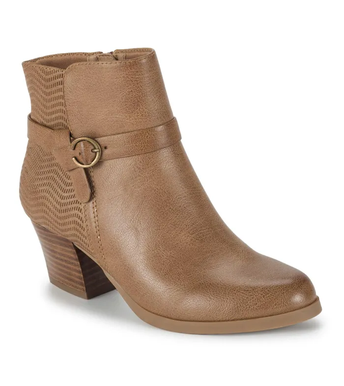 Women Baretraps Booties Linda Block Heel Bootie Salted Caramel
