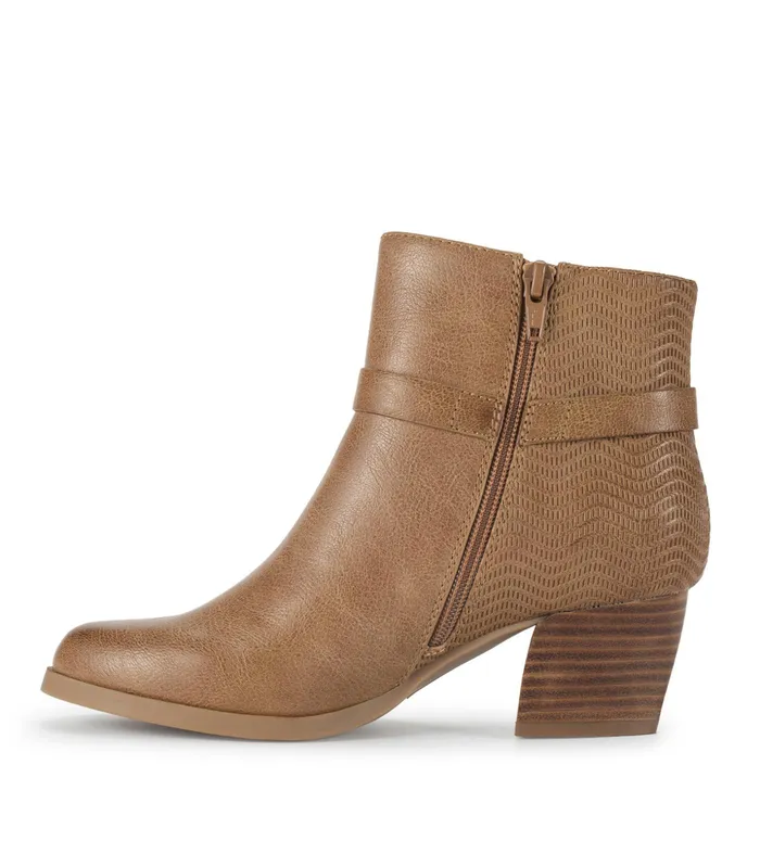Women Baretraps Booties Linda Block Heel Bootie Salted Caramel