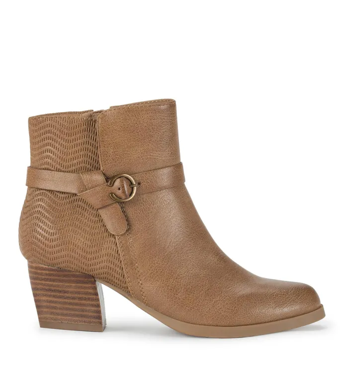 Women Baretraps Booties Linda Block Heel Bootie Salted Caramel