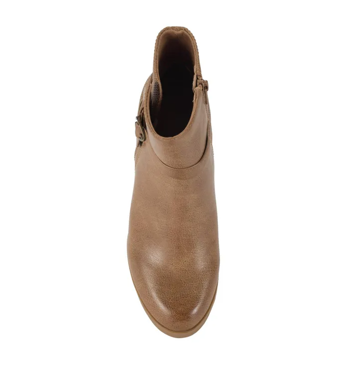Women Baretraps Booties Linda Block Heel Bootie Salted Caramel