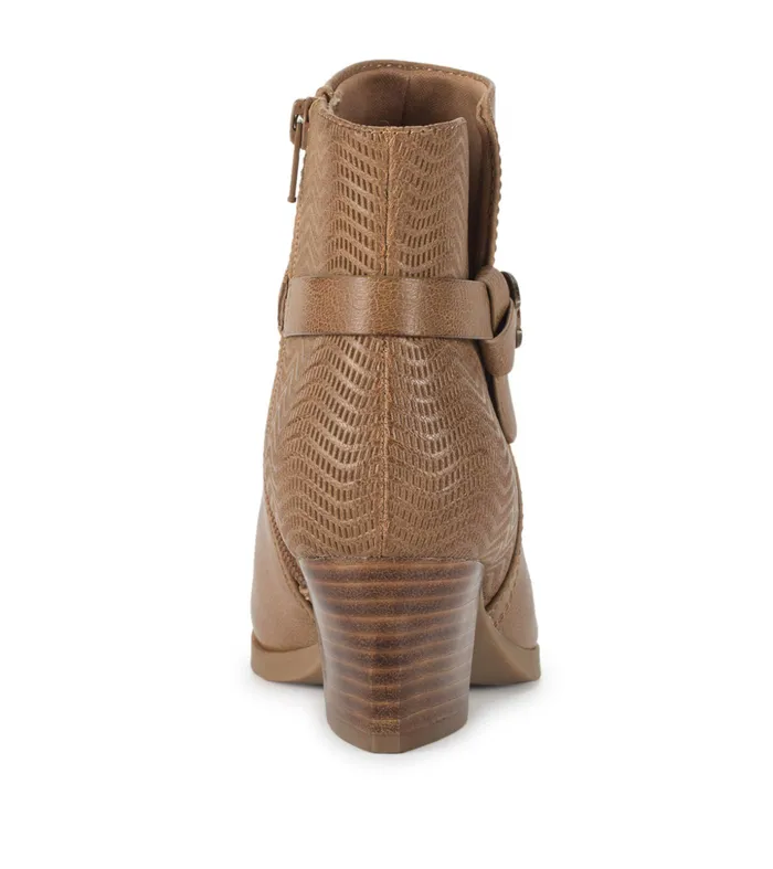 Women Baretraps Booties Linda Block Heel Bootie Salted Caramel