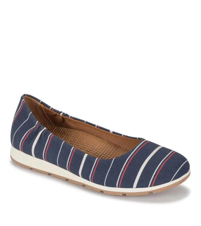 Women Baretraps Flats and Loafers Prim Slip On Blue Multinautical Stripe