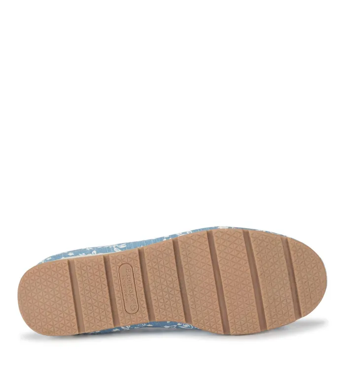 Women Baretraps Flats and Loafers Prim Slip On Bluewhite Flower Canvas