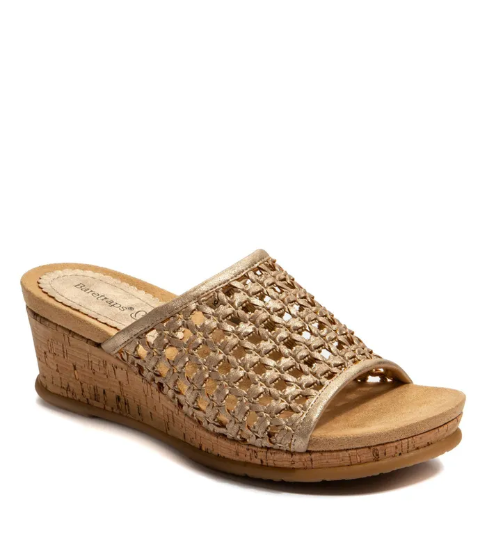 Women Baretraps Slides and Slip On Sandals Flossey Wedge Slide Sandal Soft Gold Women Baretraps Slides and Slip On Sandals Flossey Wedge Slide Sandal Soft Gold