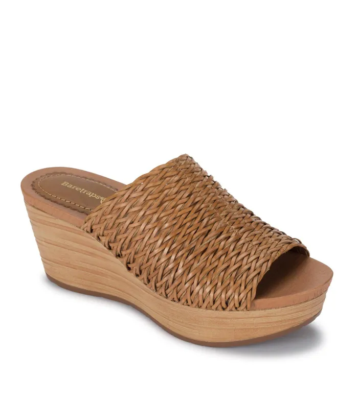 Women Baretraps Slides and Slip On Sandals Macauley Wedge Slide Sandal Auburn