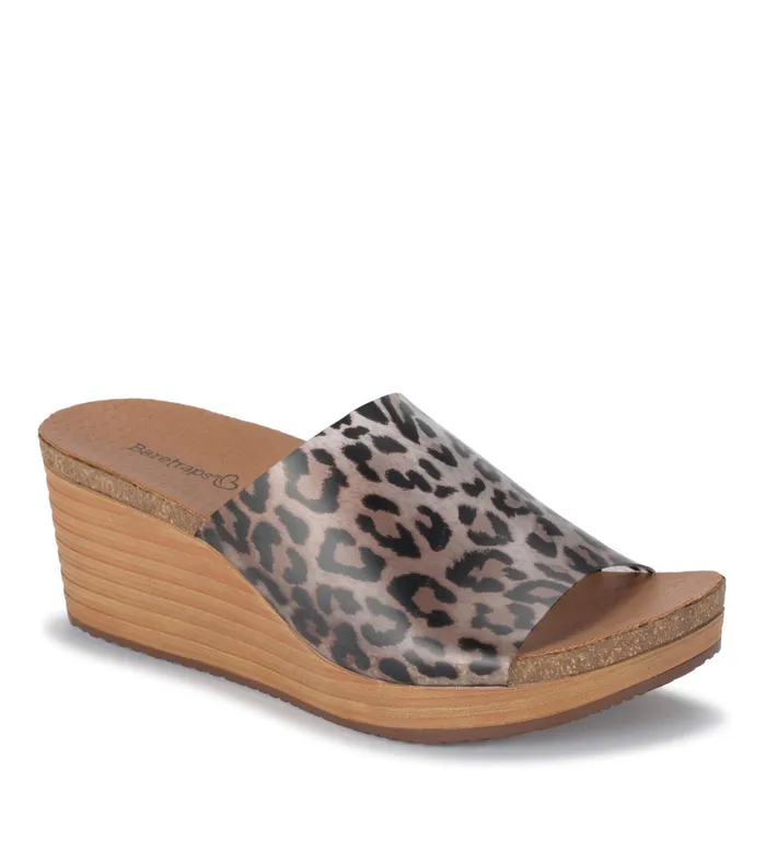 Women Baretraps Slides and Slip On Sandals Yalissa Wedge Slide Sandal Brown