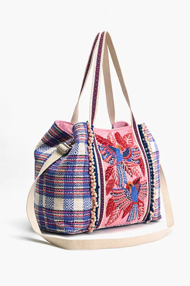 Women Beach Bags America and Beyond Parrot Palette Foliage Tote