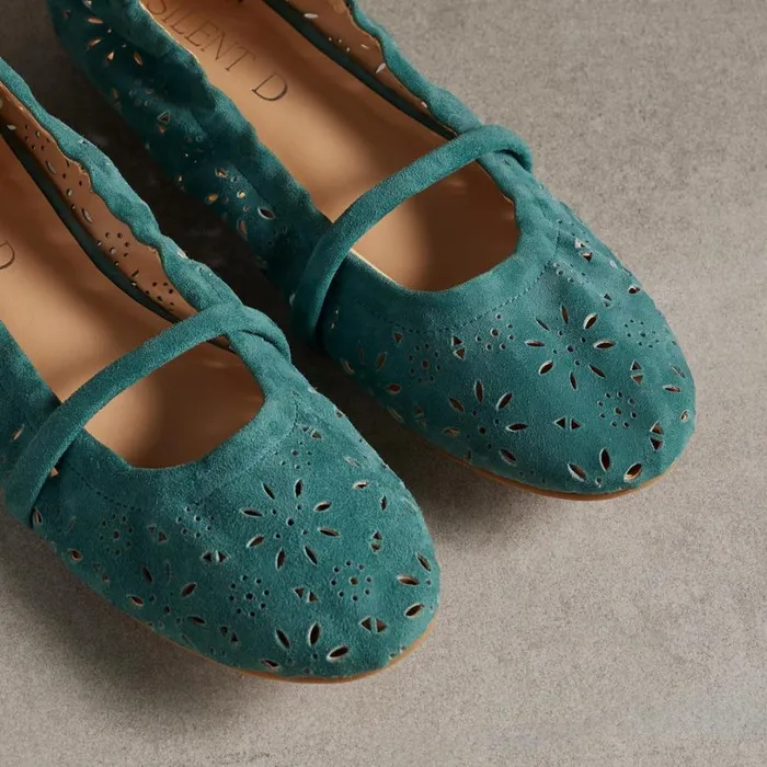 Women Bella Ann Flats Petrol Sundance Catalog Shoes