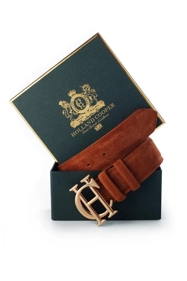 Women Belts Holland Cooper HC Classic Belt Suede Tan