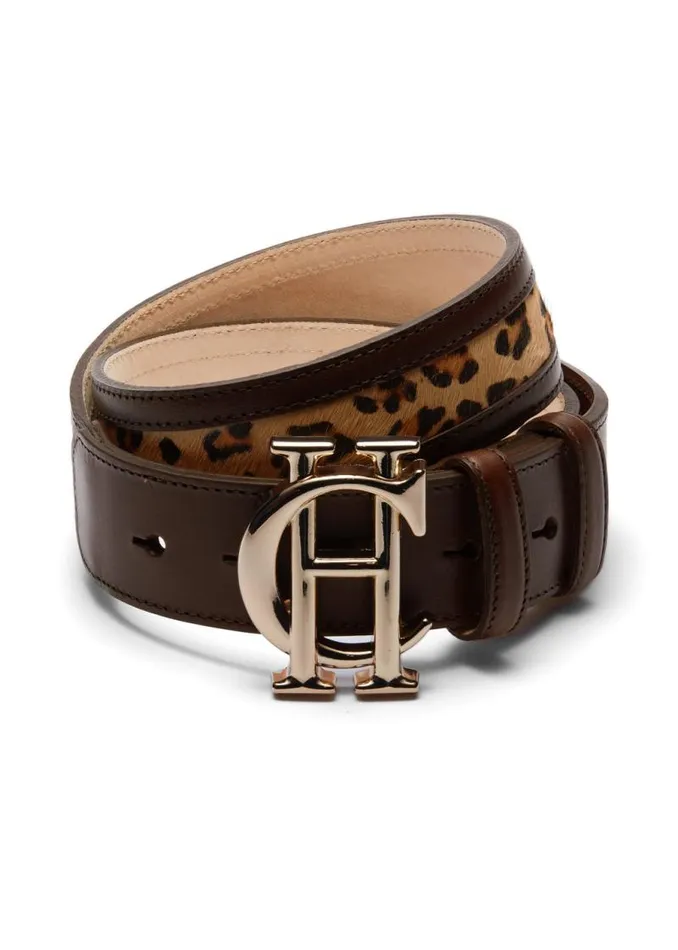 Women Belts Holland Cooper HC Classic Belt Tan Leopard Women Belts Holland Cooper HC Classic Belt Tan Leopard