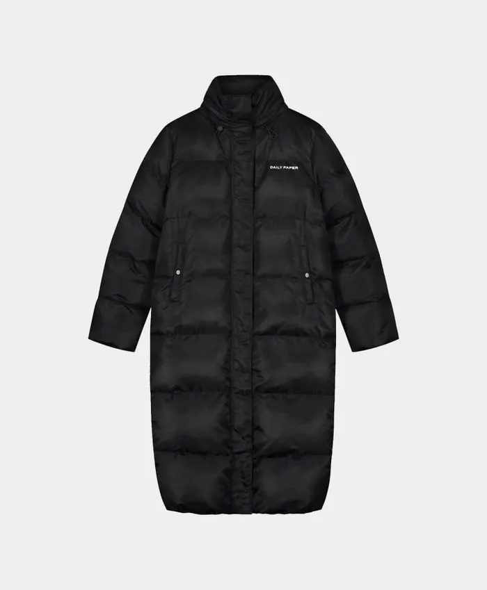Women Black Epuff Long Jacket Daily Paper Jackets