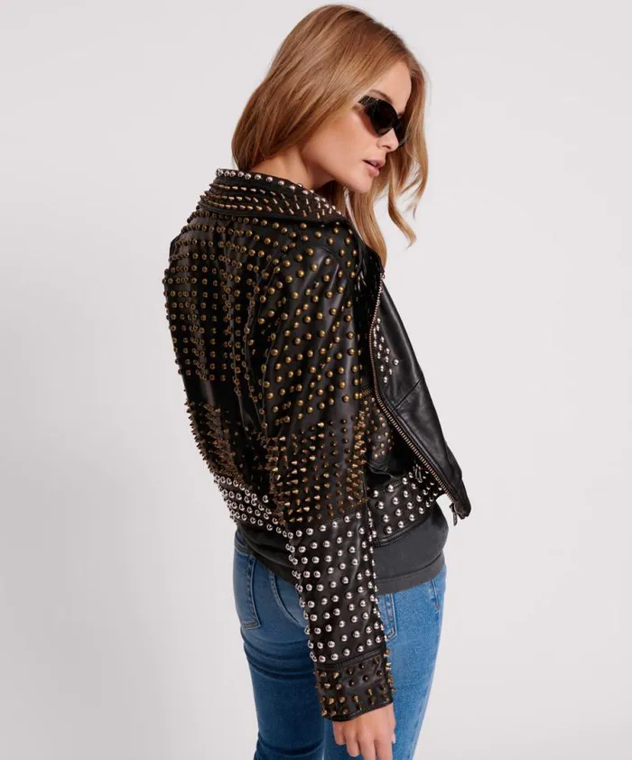 Women BLACK HELLRAISER STUDDED CROP LEATHER MOTO JACKET One Teaspoon Jackets Women BLACK HELLRAISER STUDDED CROP LEATHER MOTO JACKET One Teaspoon Jackets