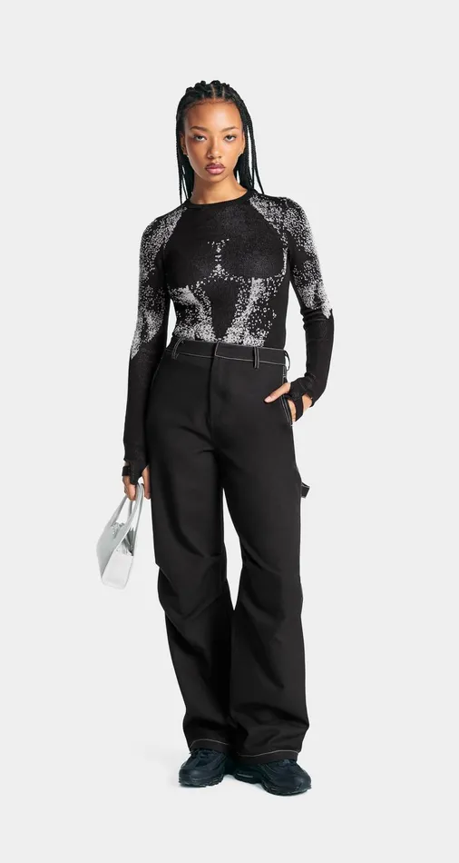 Women Black Inola Knit Top Daily Paper Knitwear Women Black Inola Knit Top Daily Paper Knitwear