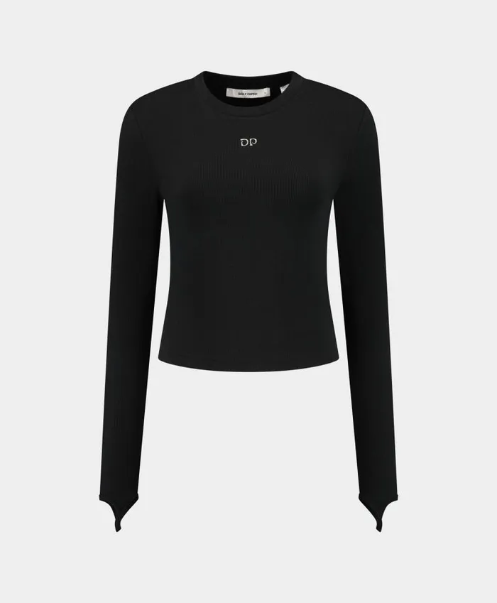 Women Black Logo Rib Top Daily Paper Tops
