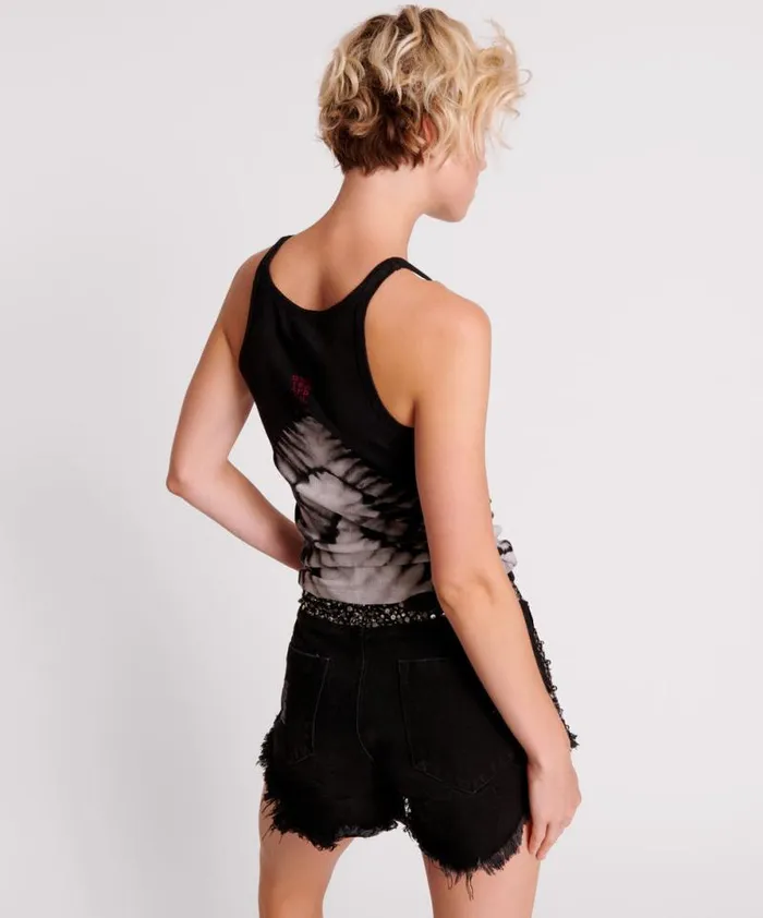 Women BLACK XRAY ONE TEASPOON RIB SINGLET One Teaspoon Tees and Tanks Women BLACK XRAY ONE TEASPOON RIB SINGLET One Teaspoon Tees and Tanks