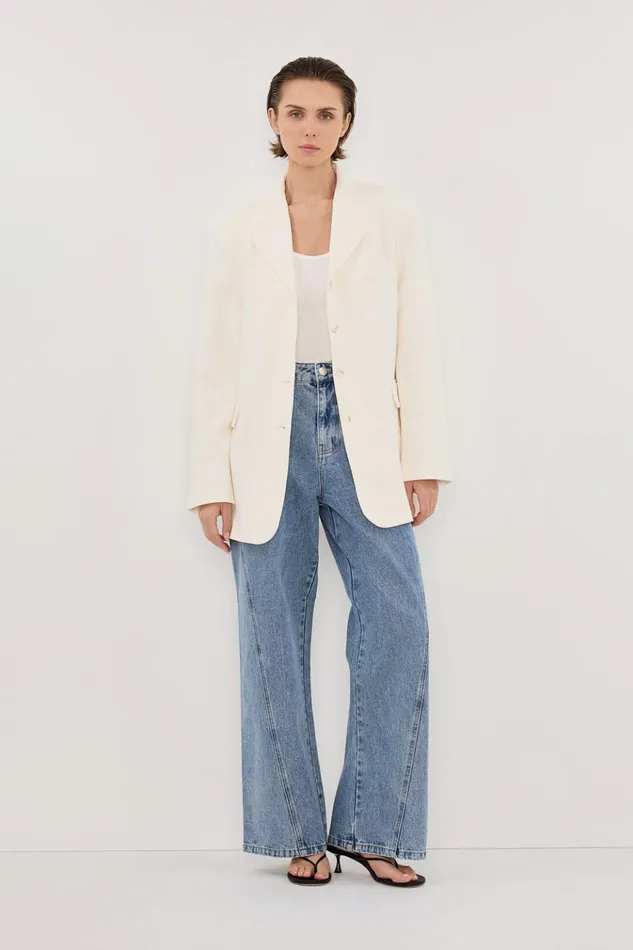 Women Blazers DISSH LIV CREAM BOYFRIEND BLAZER