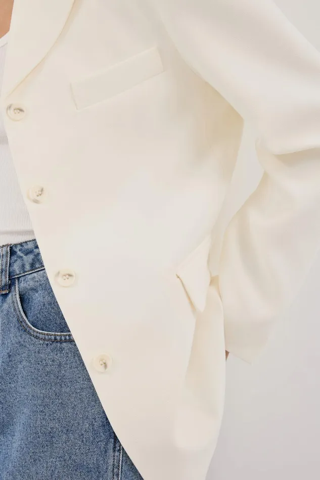 Women Blazers DISSH LIV CREAM BOYFRIEND BLAZER