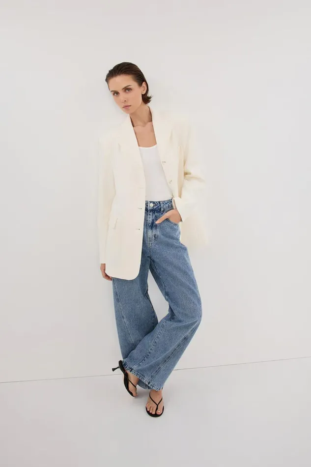 Women Blazers DISSH LIV CREAM BOYFRIEND BLAZER