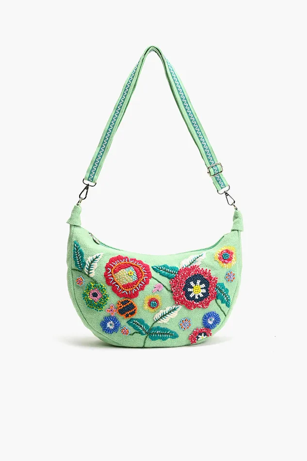 Women Blue Bloom Bouquet Shoulder Bag Shoulder Bags America and Beyond