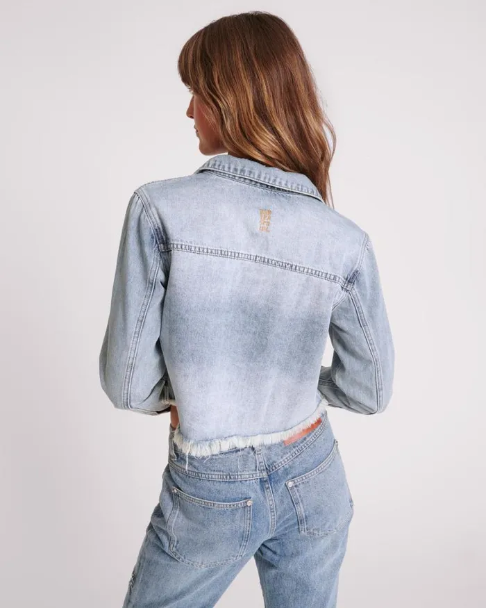 Women BLUE BLOSSOM LONG SLEEVE DENIM BRAXTON TOP One Teaspoon Denim Tops Women BLUE BLOSSOM LONG SLEEVE DENIM BRAXTON TOP One Teaspoon Denim Tops