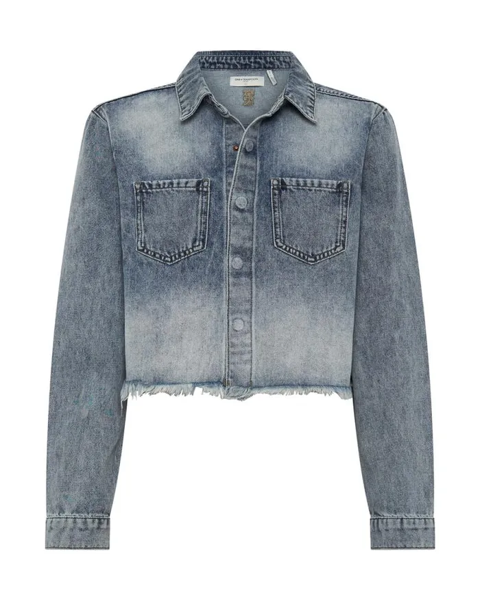 Women BLUE BLOSSOM LONG SLEEVE DENIM BRAXTON TOP One Teaspoon Denim Tops Women BLUE BLOSSOM LONG SLEEVE DENIM BRAXTON TOP One Teaspoon Denim Tops
