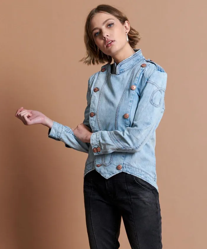 Women BLUE HART MILITAIRE JACKET One Teaspoon Jackets