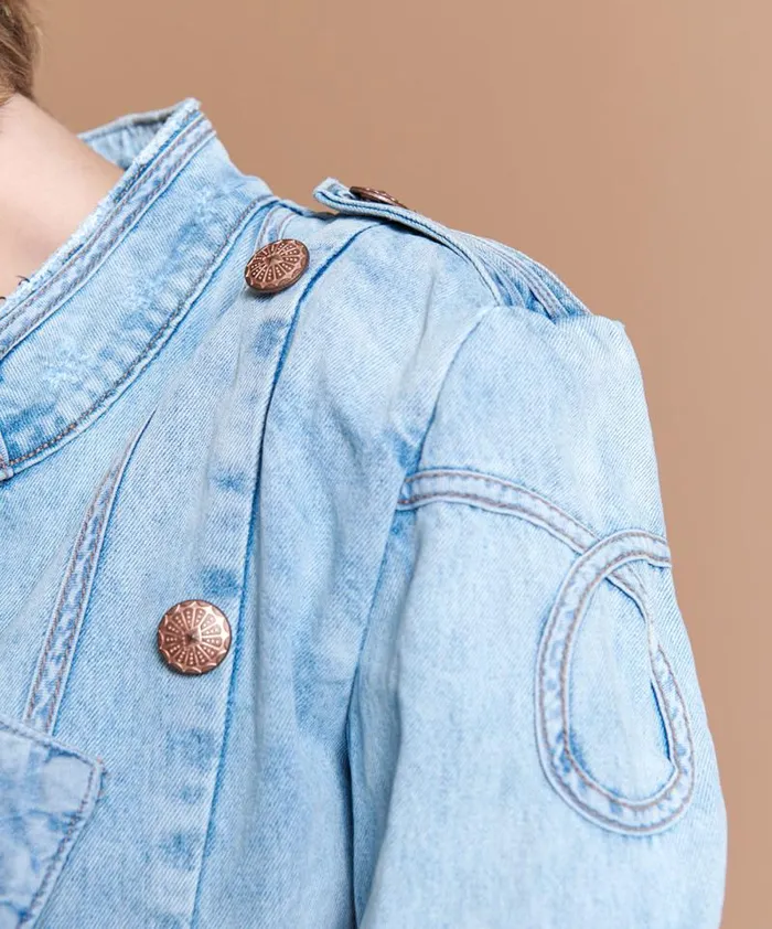 Women BLUE HART MILITAIRE JACKET One Teaspoon Jackets