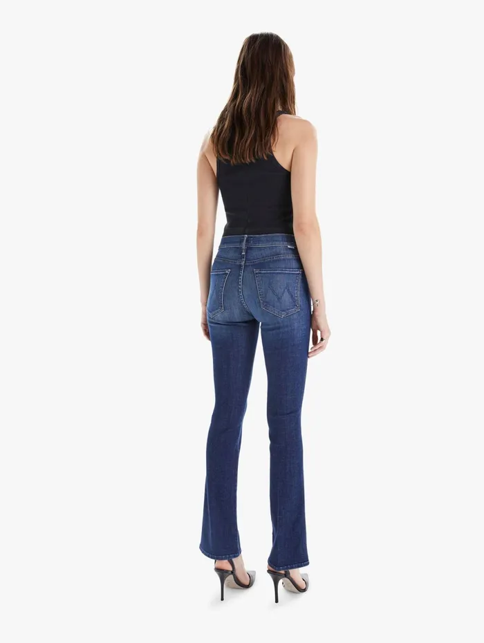 Women Bootcut Mother Denim The Double Insider Sneak Medium Blue
